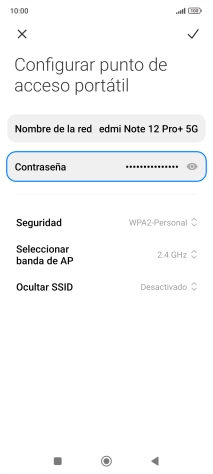 Pulsa Nombre de la red e introduce el nombre deseado de la conexión wifi