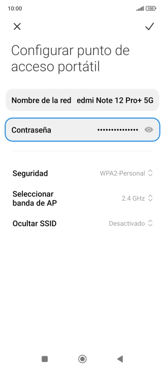 Pulsa Nombre de la red e introduce el nombre deseado de la conexión wifi