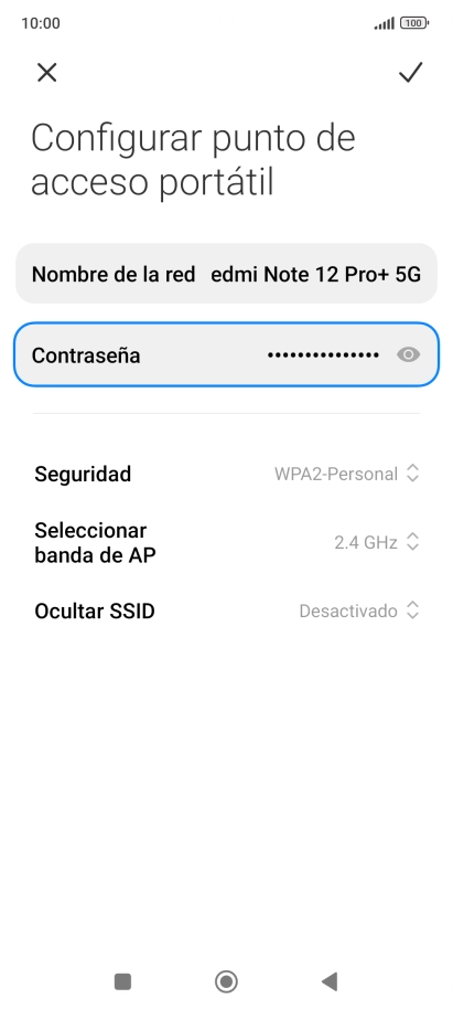 Pulsa Nombre de la red e introduce el nombre deseado de la conexión wifi