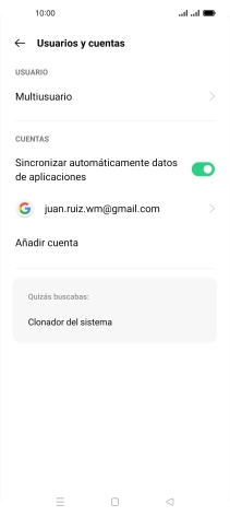 Pulsa la cuenta deseada.