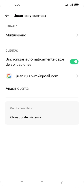 Pulsa la cuenta deseada.