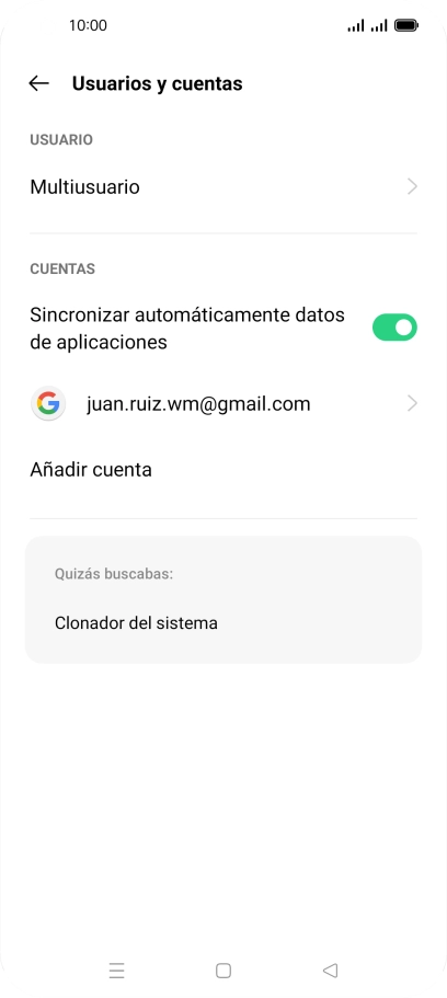 Pulsa la cuenta deseada.