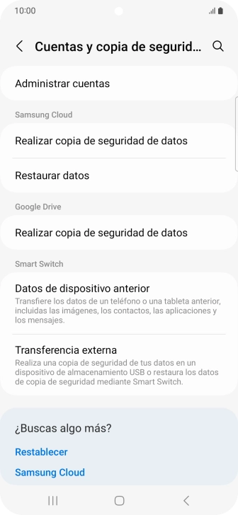Pulsa Administrar cuentas.