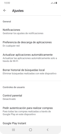 Pulsa Actualizar aplicaciones automáticamente.