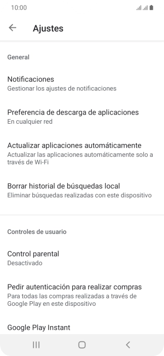 Pulsa Actualizar aplicaciones automáticamente.