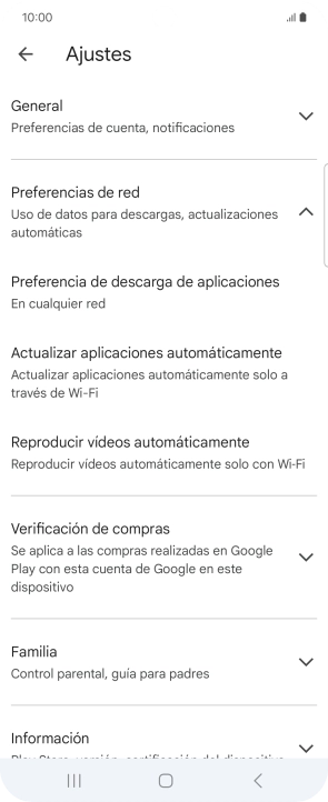 Pulsa Actualizar aplicaciones automáticamente.