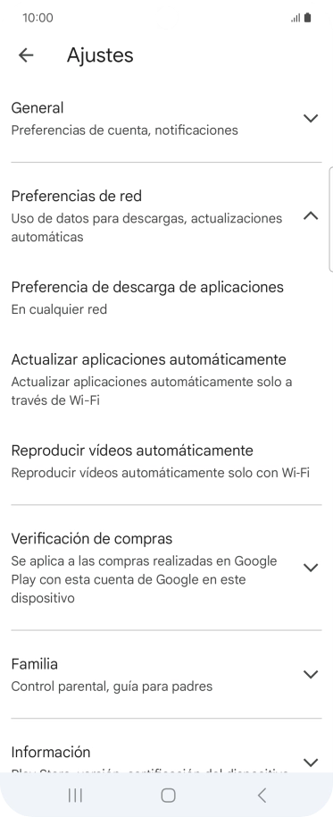 Pulsa Actualizar aplicaciones automáticamente.