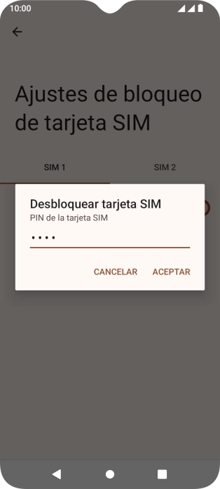 Introduce tu código PIN y pulsa ACEPTAR.