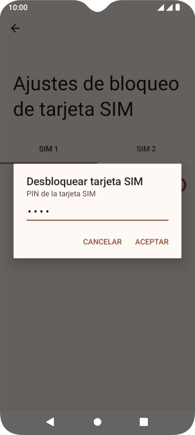 Introduce tu código PIN y pulsa ACEPTAR.