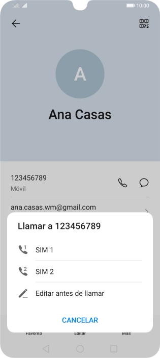 Pulsa la tarjeta SIM deseada.