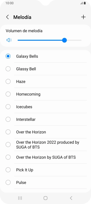 Pulsa los timbres de llamada deseados para escucharlos.