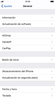 Pulsa Actualización de software. Si hay una versión de software nueva disponible, aparecerá ahora en la pantalla. Sigue las indicaciones de la pantalla para actualizar el software del teléfono.