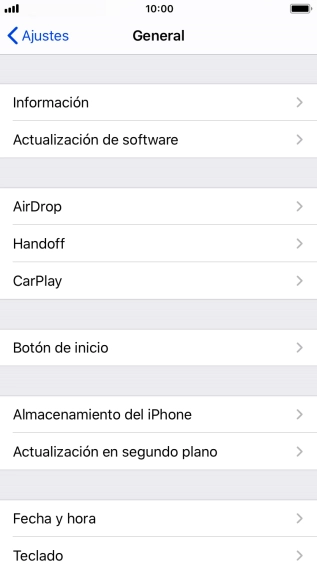 Pulsa Actualización de software. Si hay una versión de software nueva disponible, aparecerá ahora en la pantalla. Sigue las indicaciones de la pantalla para actualizar el software del teléfono.