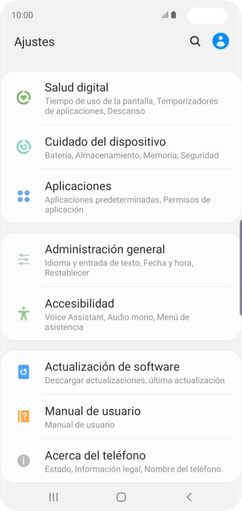 Pulsa Administración general.