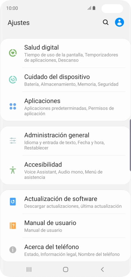 Pulsa Administración general.