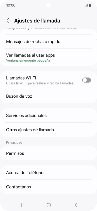 Pulsa Servicios adicionales.