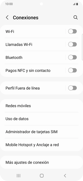 Pulsa Redes móviles.