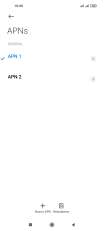 Pulsa la conexión de datos deseada para activarla.