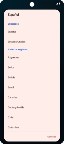 Pulsa el país deseado.