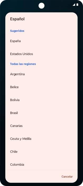 Pulsa el país deseado.
