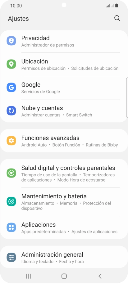 Pulsa Nube y cuentas.