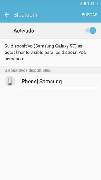Pulsa el dispositivo Bluetooth deseado y sigue las indicaciones de la pantalla para vincular el dispositivo al teléfono.
