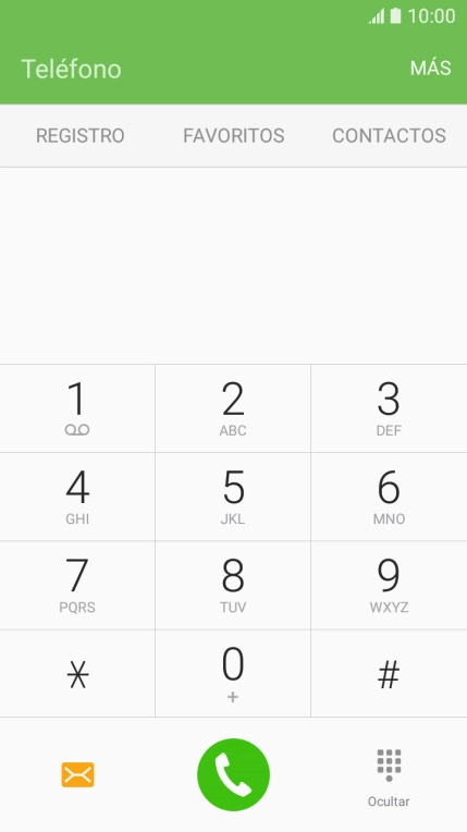 Pulsa la tecla numérica 1 durante unos instantes hasta que la pantalla muestre que estás llamando al contestador. Sigue las instrucciones para escuchar tus mensajes.
