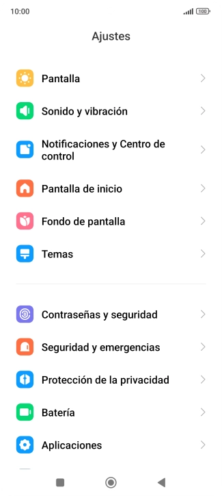 Pulsa Contraseñas y seguridad.