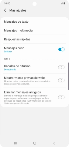 Pulsa Mensajes de texto.