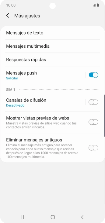 Pulsa Mensajes de texto.