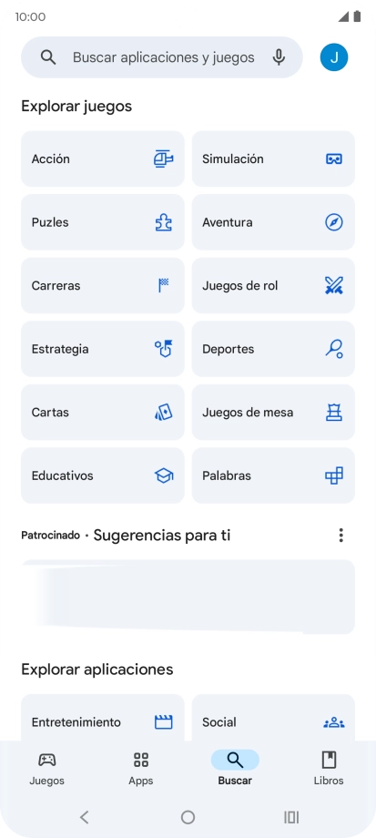 Pulsa en el campo de búsqueda.