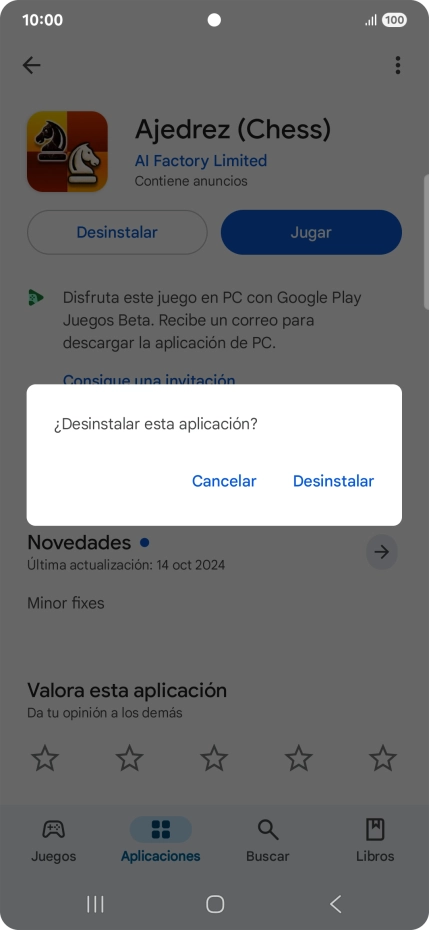 Pulsa Desinstalar.