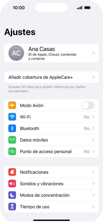 Pulsa Punto de acceso personal.
