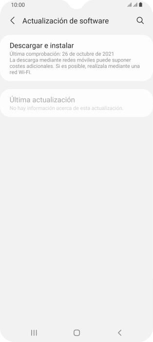 Pulsa Descargar e instalar. Si hay una versión de software nueva disponible, aparecerá ahora en la pantalla. Sigue las indicaciones de la pantalla para actualizar el software del teléfono.