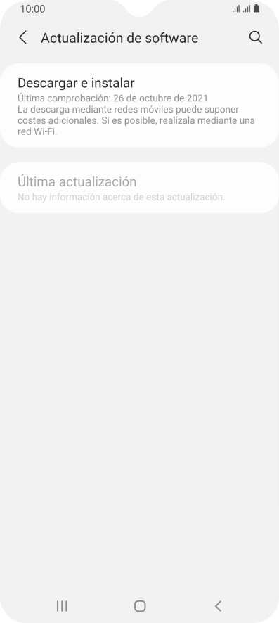 Pulsa Descargar e instalar. Si hay una versión de software nueva disponible, aparecerá ahora en la pantalla. Sigue las indicaciones de la pantalla para actualizar el software del teléfono.