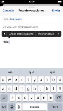 Pulsa Añadir archivo adjunto y sigue las indicaciones de la pantalla para adjuntar un documento.