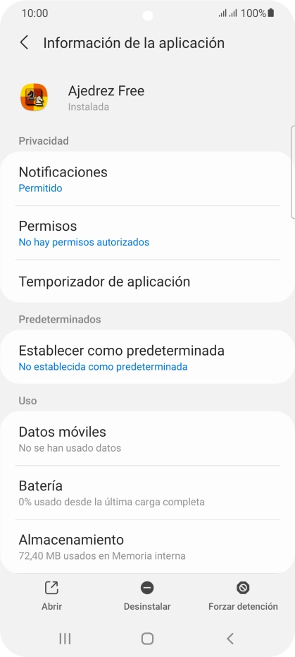 Pulsa Almacenamiento.