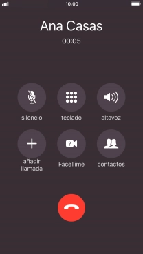 Pulsa el icono de finalizar llamadas para colgar.