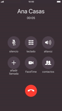 Pulsa el icono de finalizar llamadas para colgar.
