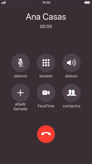 Pulsa el icono de finalizar llamadas para colgar.