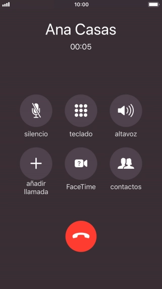 Pulsa el icono de finalizar llamadas para colgar.