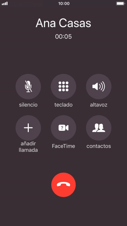 Pulsa el icono de finalizar llamadas para colgar.