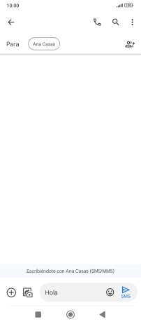 Pulsa el icono de envío cuando termines de escribir el mensaje corto.