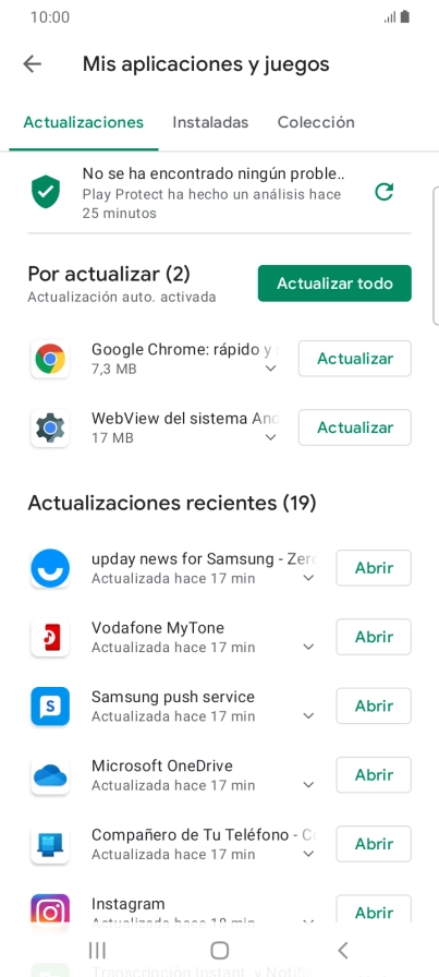 Pulsa Instaladas.