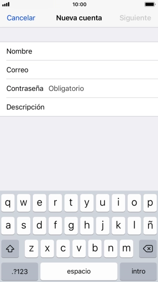 Pulsa Contraseña e introduce la contraseña de tu cuenta de correo electrónico.