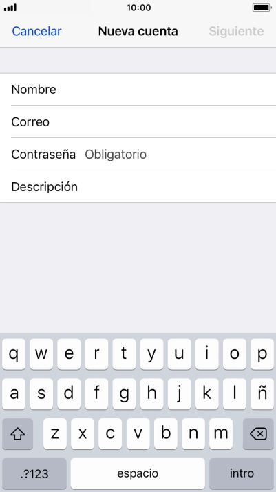 Pulsa Contraseña e introduce la contraseña de tu cuenta de correo electrónico.