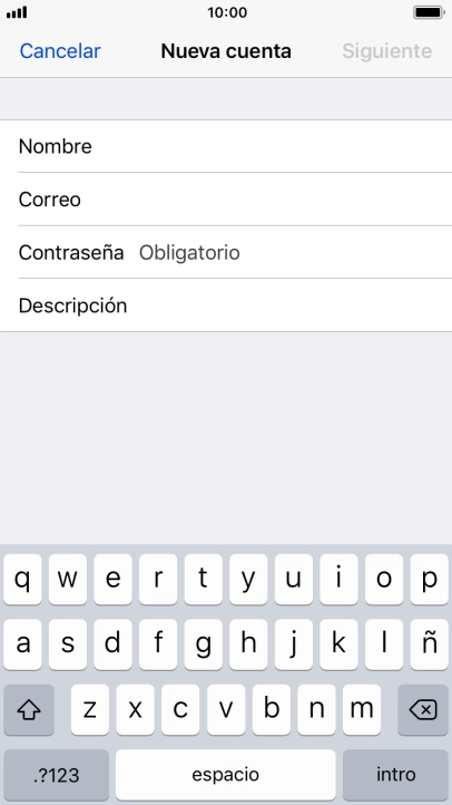 Pulsa Contraseña e introduce la contraseña de tu cuenta de correo electrónico.