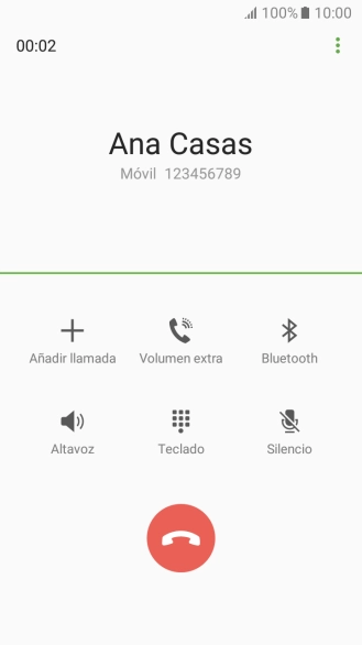 Pulsa el icono de finalizar llamada.