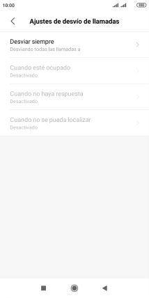 Pulsa el tipo de desvío deseado.