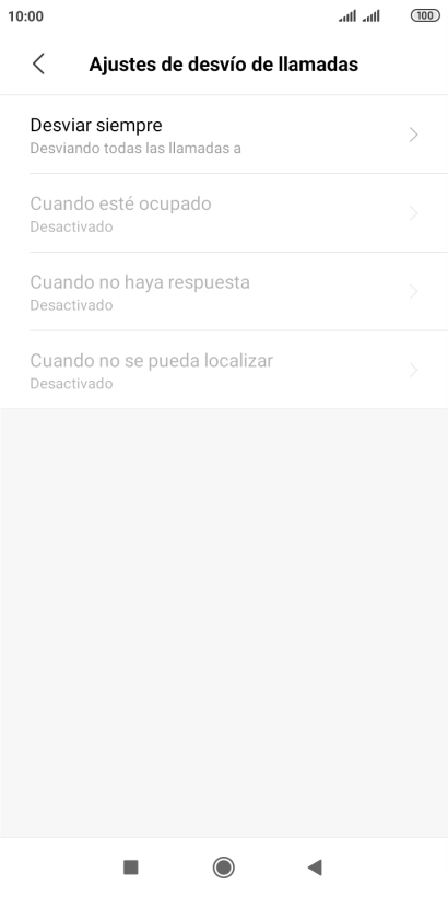 Pulsa el tipo de desvío deseado.